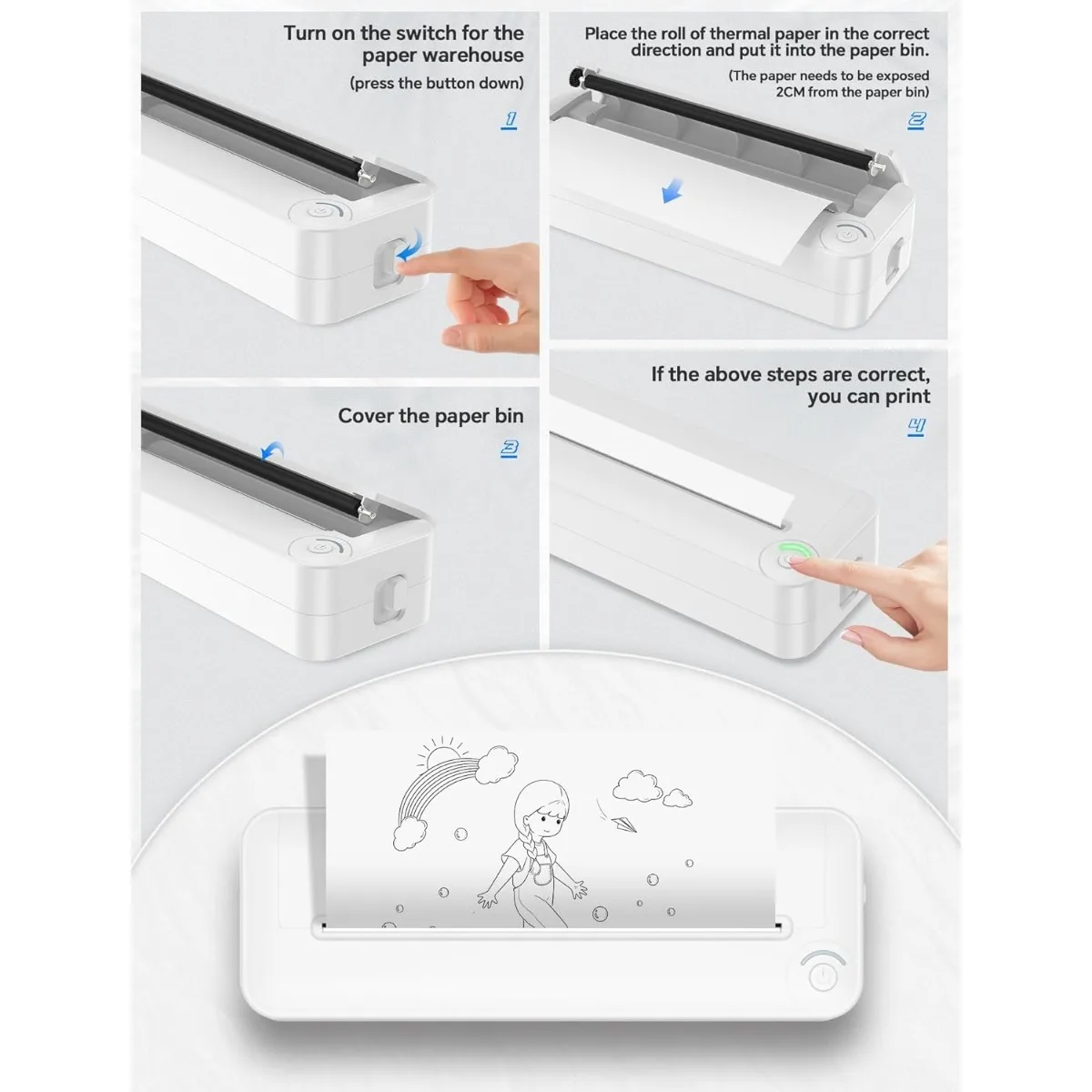 10 Rolls A4 Thermal Paper Roll 210x30mm Waterproof Oil Resistant for A40/X8/MT810 Printer BPA-free Long-lasting Image
