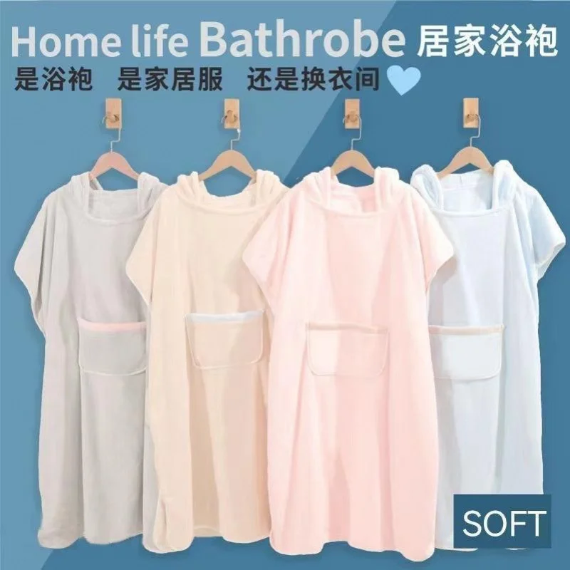 Bathroom Children's Cape Hooded Baby Bathrobe Coral Velvet bath Towel Dress Woman Shower Soft Home Textiles Bath Towel