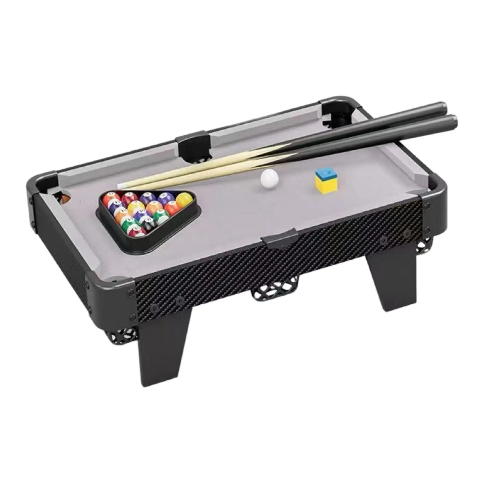 

Kids Mini Pool Table Tabletop Games Practical with 2 Cues Supplies Pool Toys Small Billiards Game Table for Easy Storage Home