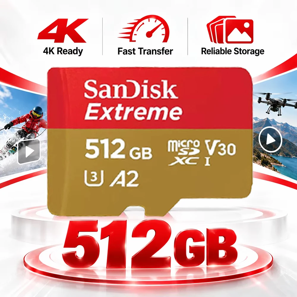 SanDisk Micro TF SD Card Class10 Memory 32/64/128/256/512GB Waterproof C10 Ultra A1 MicroSDHC SDXC for Phone Laptop Camera Drone