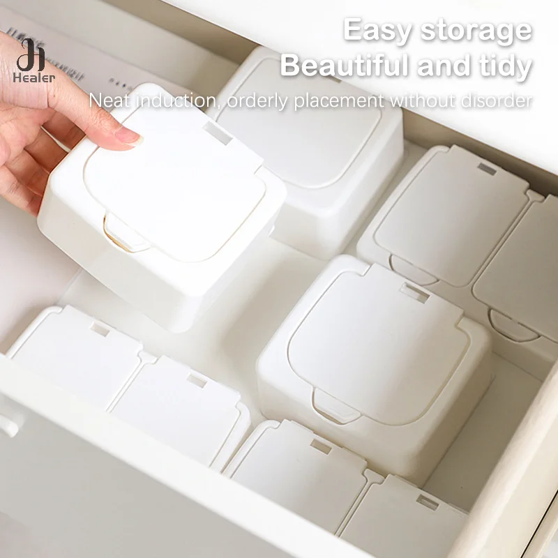 White Storage Box Desktop Organizer Large Capacity Stickers Box Subpackage Holde