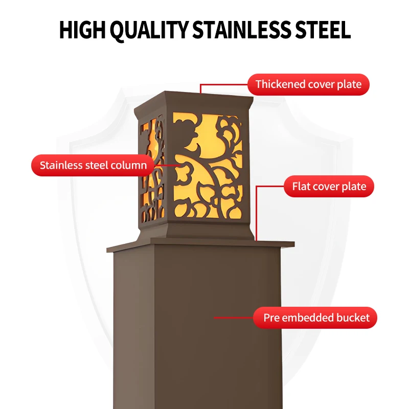 Outdoor Light Path Garden Light Emitting Diode Bollards Landscape Bollards