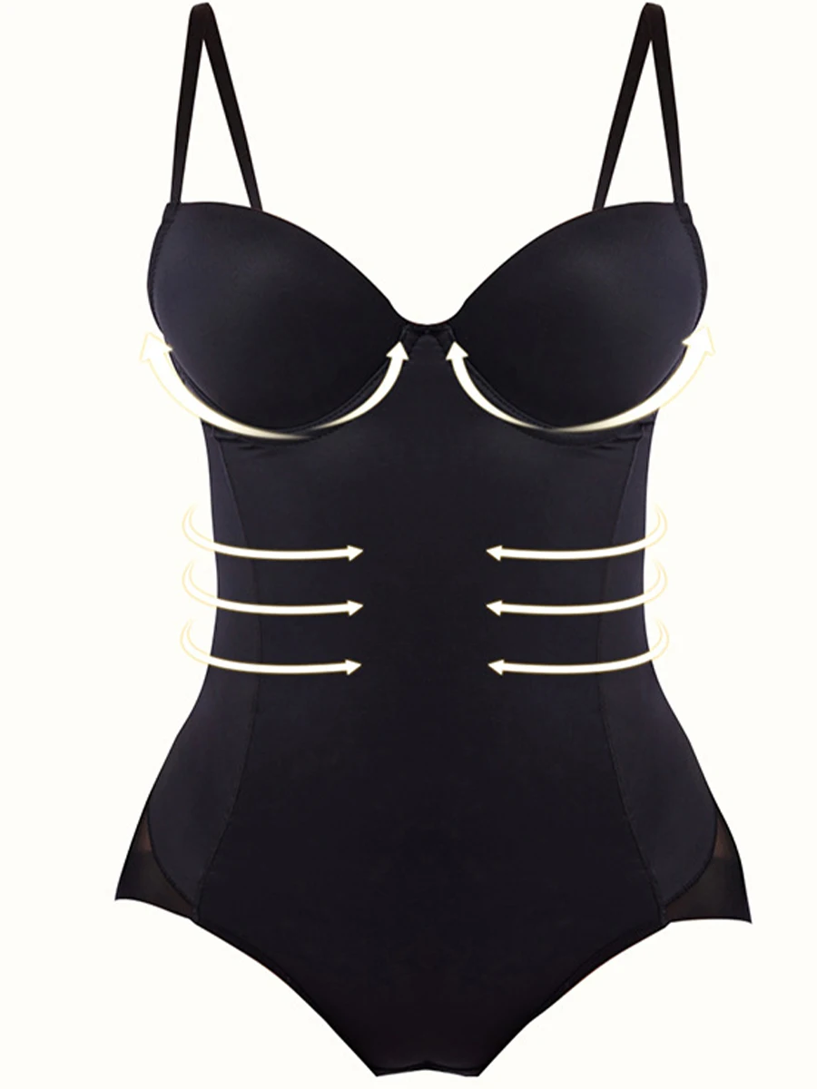 1-delige gladde compressie bodyshaper, buikcontrole push-up stretch bodysuit, damesondergoed en shapewear