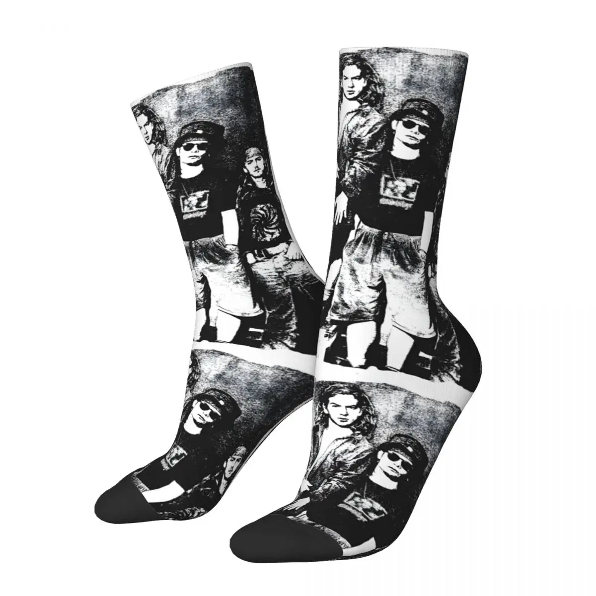 Crazy compression 90S Grunge Sock for Men Harajuku Alice In Chains Seamless Pattern Crew Sock Novelty