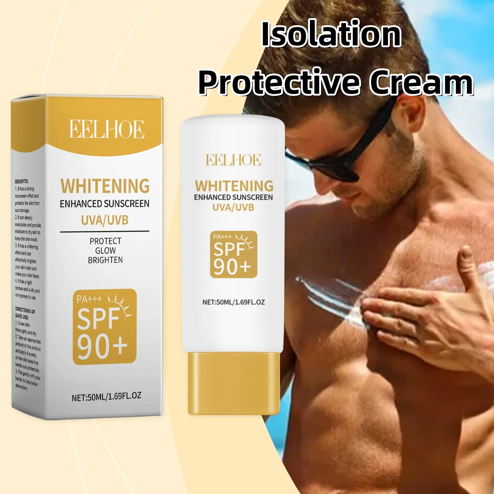 EELHOE Isolation Protective Cream Summer Outdoor Facial and Body Isolation Anti UV Waterproof Moisturizing Protective Cream