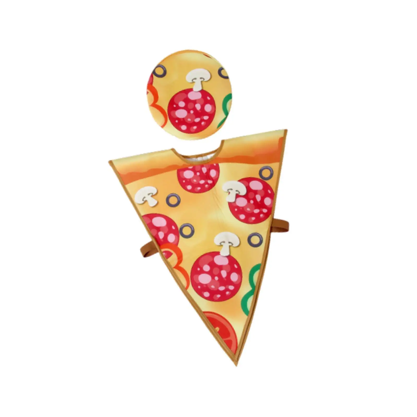 Funny Pizza Slice Costume Children’s Soft Food Cosplay Outfit for Halloween Parties and Performances