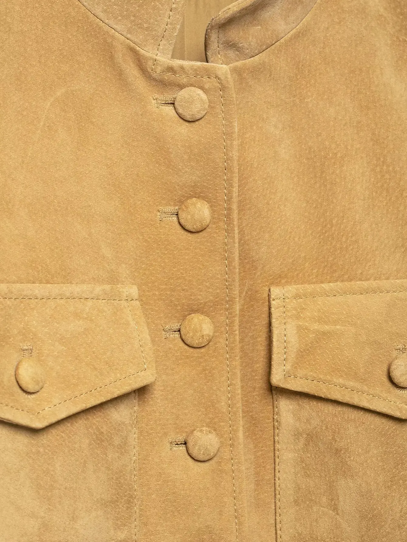 BSAY 2026 Damen Minimalistische Stehkragen-Jacke mit Schulterklappen-Dekoration, Taschen, Knopfverschluss vorne, Langarm, Herbst-Oberbekleidung – Detail 7