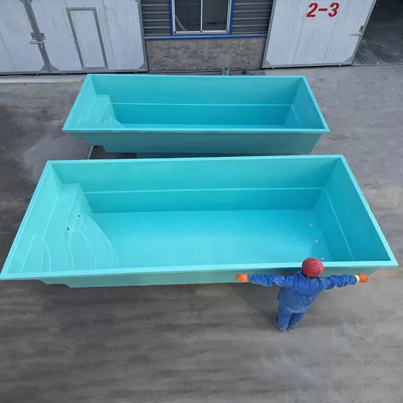 Customized Large Fiberglass Portable Above Ground Swimming Pool Rectangular Metal Frame Family House Swimming Pool