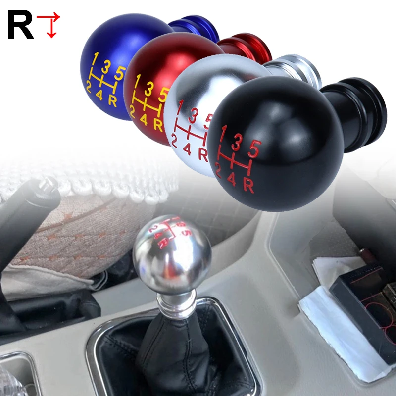 Universal 5 Speed Car Gear Shift Knob Aluminium Alloy Car Joystick Torsion Head For Manual Transmission Aluminum Alloy Auto