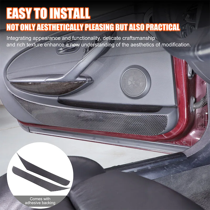 

Для BMW 6 серии/E63 E64 2004-2009 купе дверная противоударная панель наклейка внутренняя защита двери наклейка из настоящего углеродного волокна (мягкая)