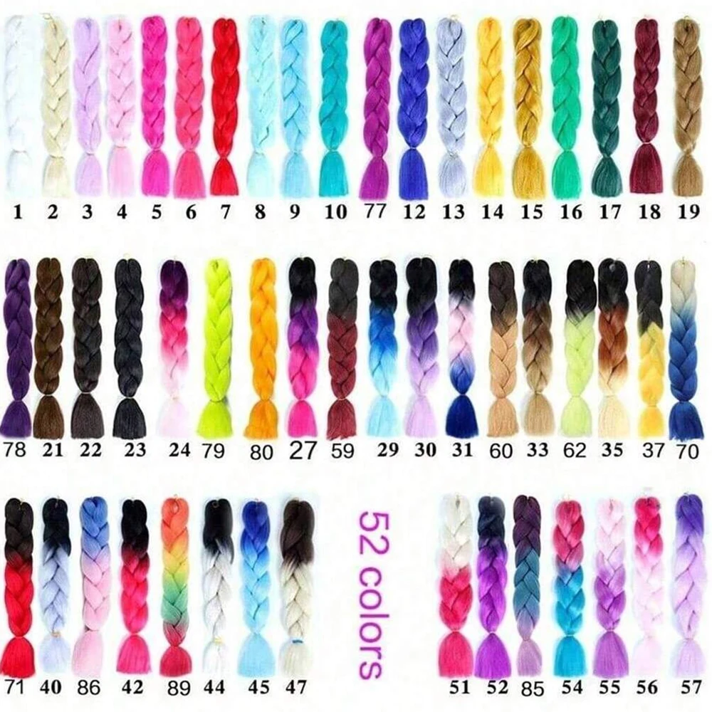 Purple Braiding Hair Pre Stretched Synthetic Kanekalon Crochet Hair Jumbo Braids Extensions Hair Accessories For Girls Braids