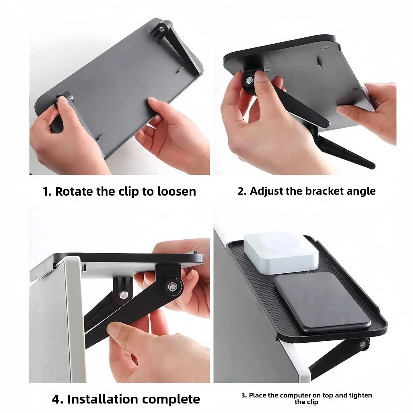 New TV Box Display Stand Storage Organizer No Drilling Required Universal Holder for Set Top Box And Monitor Simple Design