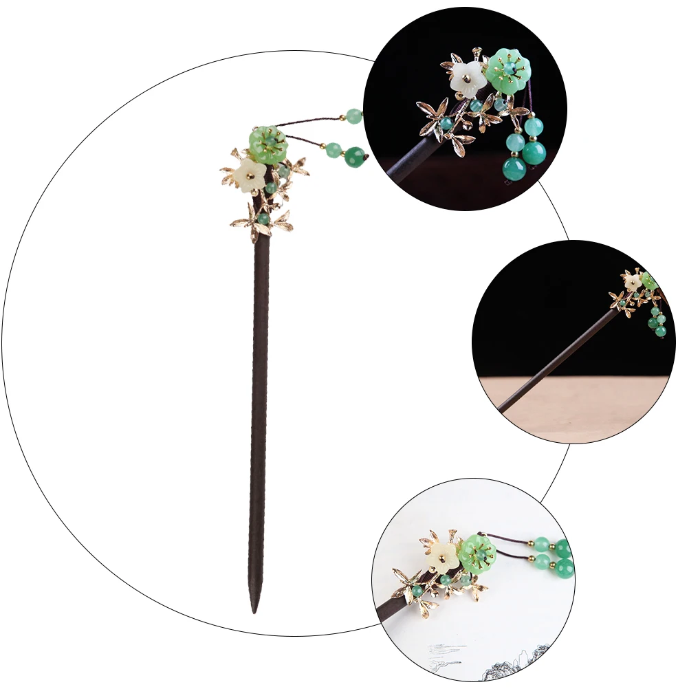 

Vintage Hairpin for Women Retro Style Stick Decorative Chopstick Embroidered Headdress Party Wedding Hair Fork Accessory