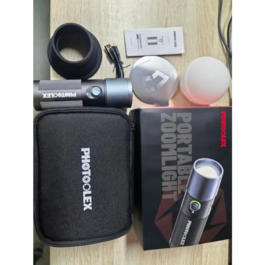 4 Colors Photography Flashlight with 20 Magnetic Pattern Gobos 8400mAh Portable Spotlight 10W LED Studio Light for Photo Conten