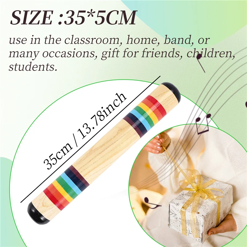 A48F-Rain عصا المطر الخشبية صانع المطر الخشبي عصا المطر آلة موسيقية صانع المطر لعبة صوت للأطفال الصغار والأطفال #6