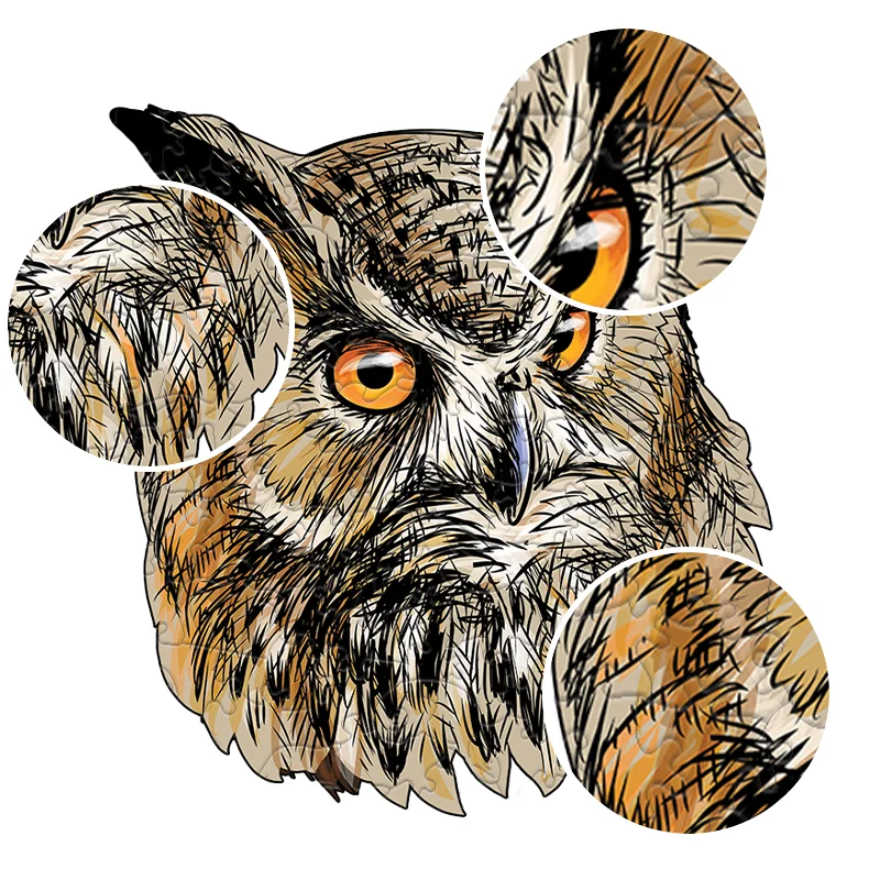 Animale Gufo Puzzle educativo in legno Giocattolo educativo Gioco interattivo genitore-figlio Regalo di festa