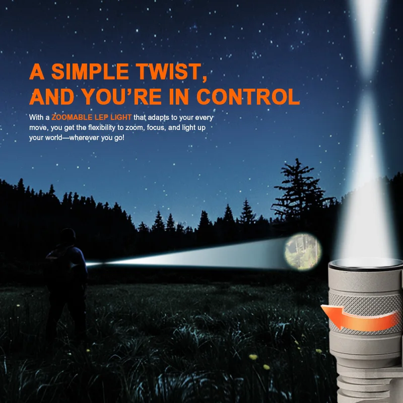 ACEBEAM Terminator M1 LED (الضوء الكاشف) ومصباح يدوي LEP (الأضواء الكاشفة) قابل للتكبير 1750 ياردة رمي طويل للغاية 3500 لومن