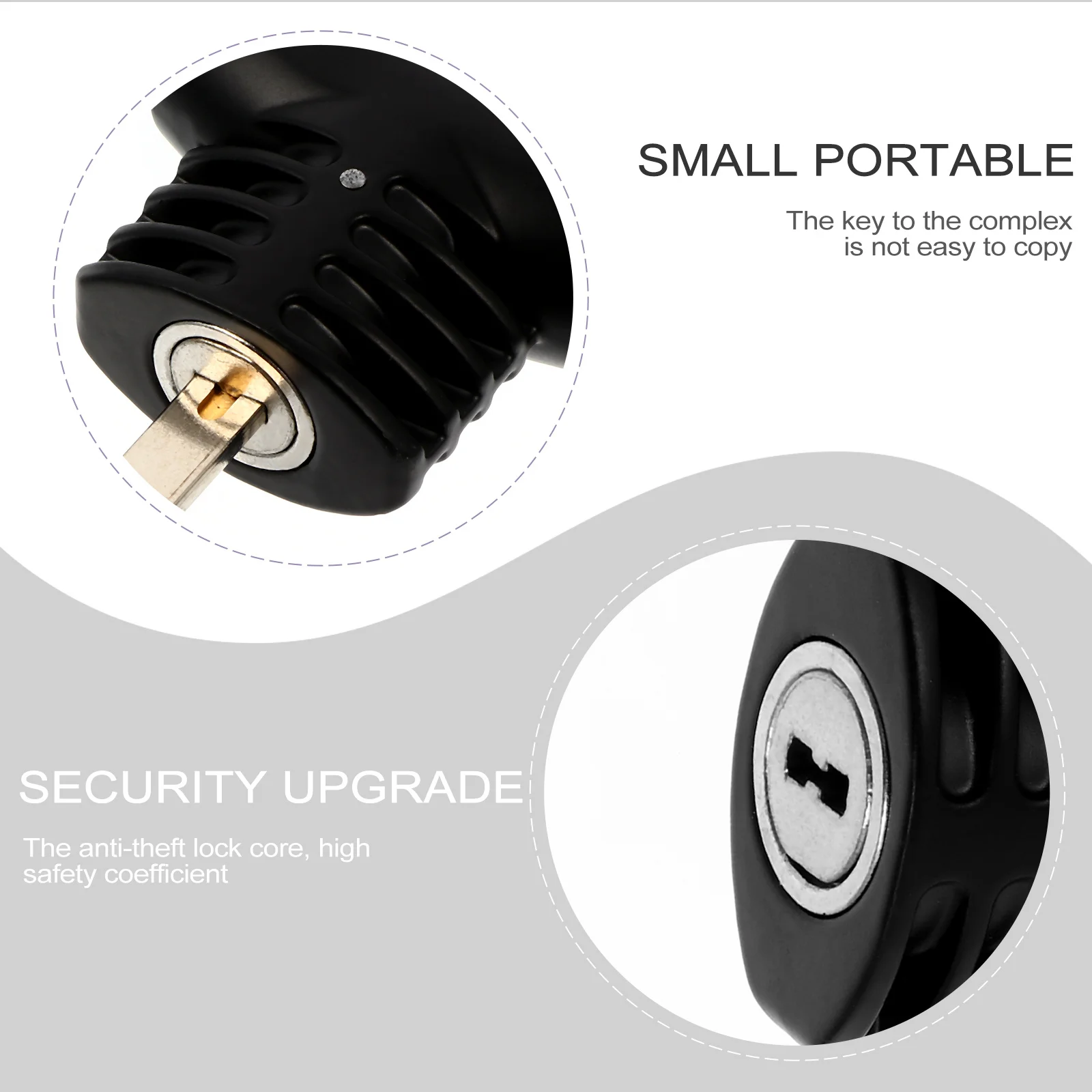 

Portable Bike Lock Alloy Ring Shaped Anti-Theft Steel Cable Thickened Cycling Lock Frame Scratch Proof Secure Padlock