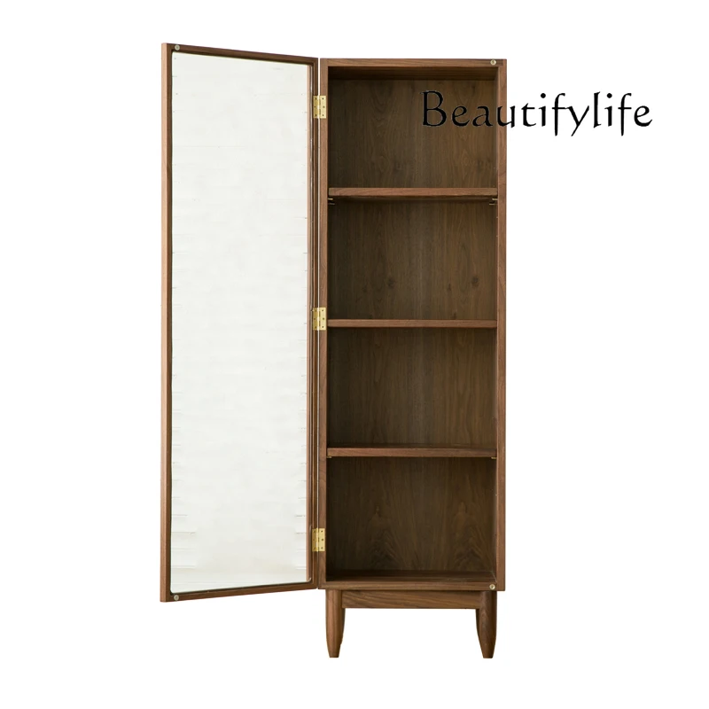 

Black Walnut Glass Bookcase Display Cabinet Display Decoration Nordic Solid Wood Simple Modern Cabinet