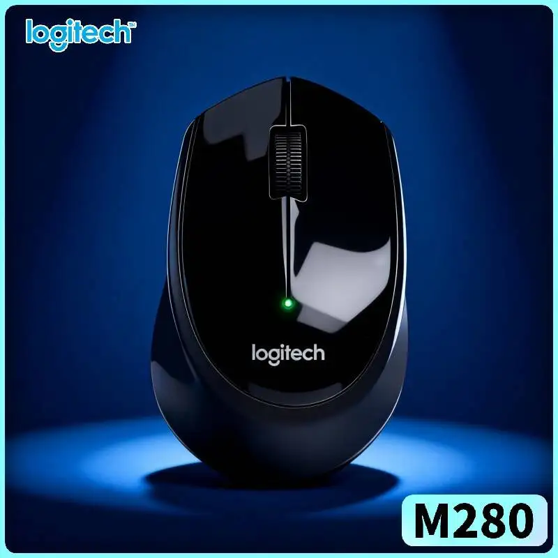 Logitech M280 Ergonomic Wireless Mouse Quiet Click System 10m Strong Link 18-Month Battery Plug Play for Study Laptop