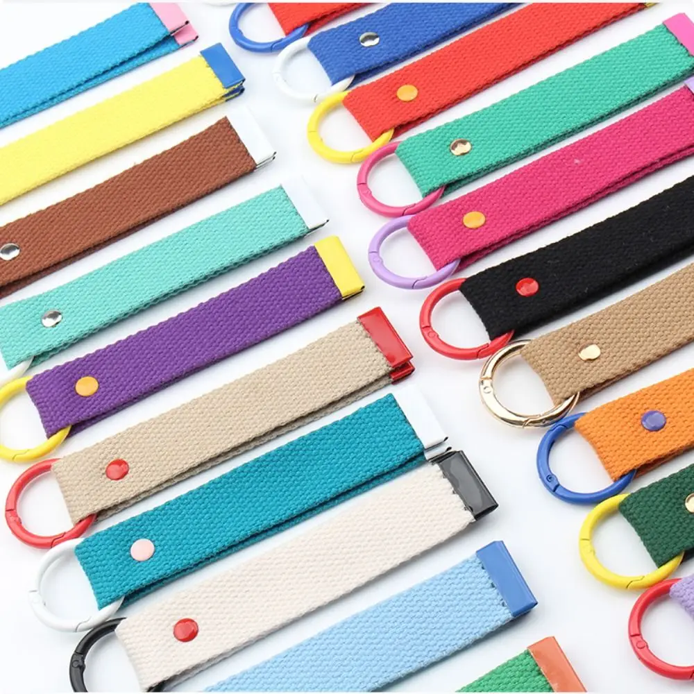 2Pcs Key Holder Colorful Ribbon Rope Keychain Simple Durable Keychain Lanyard DIY INS Bag Pendant Unisex