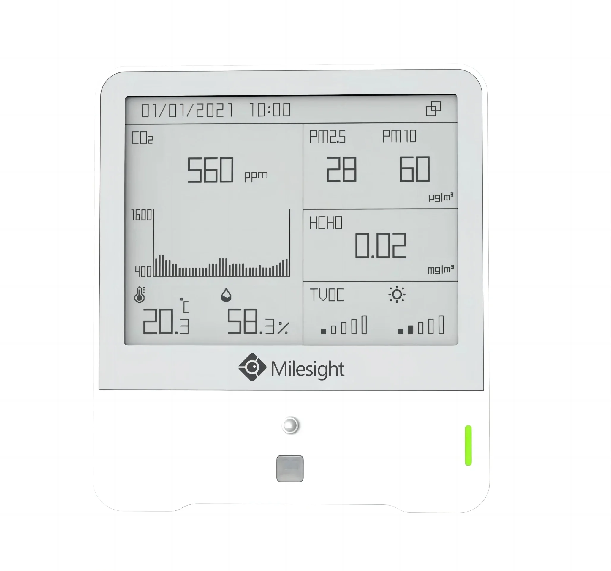 Milesight AM319 Indoor LoRawan Sensor 9in1 AQ Sensor Temperature Humidity CO2 PIR Sensor