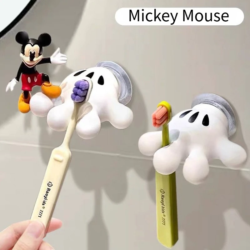 

Подставка для зубных щеток Disney, держатель для электрических зубных щеток с Микки Маусом, мультяшный аниме-дизайн, на присоске из ПВХ, аксессуар для хранения в ванной комнате