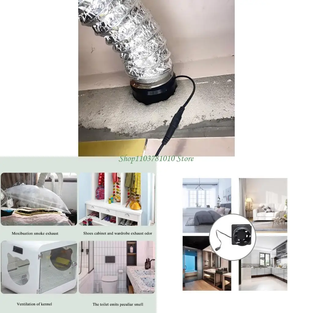 

U55D 80mm Duct Blower Exhaust Fan With Double Ball Bearing For Electronic Ventilation