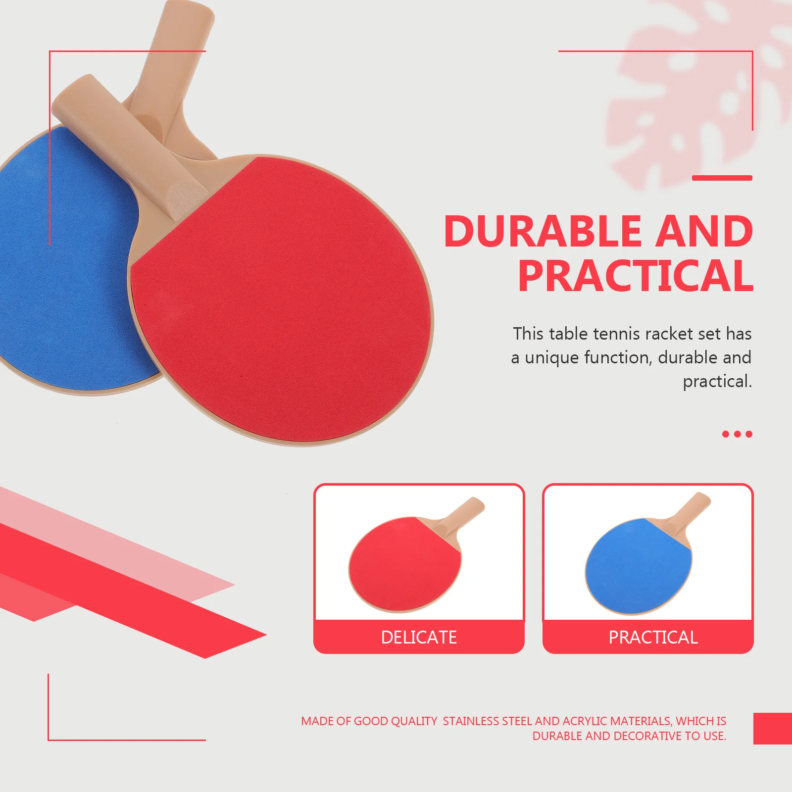 

1Set Table Tennis Training Paddle Elastic Racket Improve Reflexes Coordination Skills Bouncy Table Tennis Racket