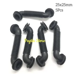 5Pcs 25x25mm Car Wire Harness Door Tube Dust-proof Threading Protection Tube Corrosion-resistant Black Rubber Tube