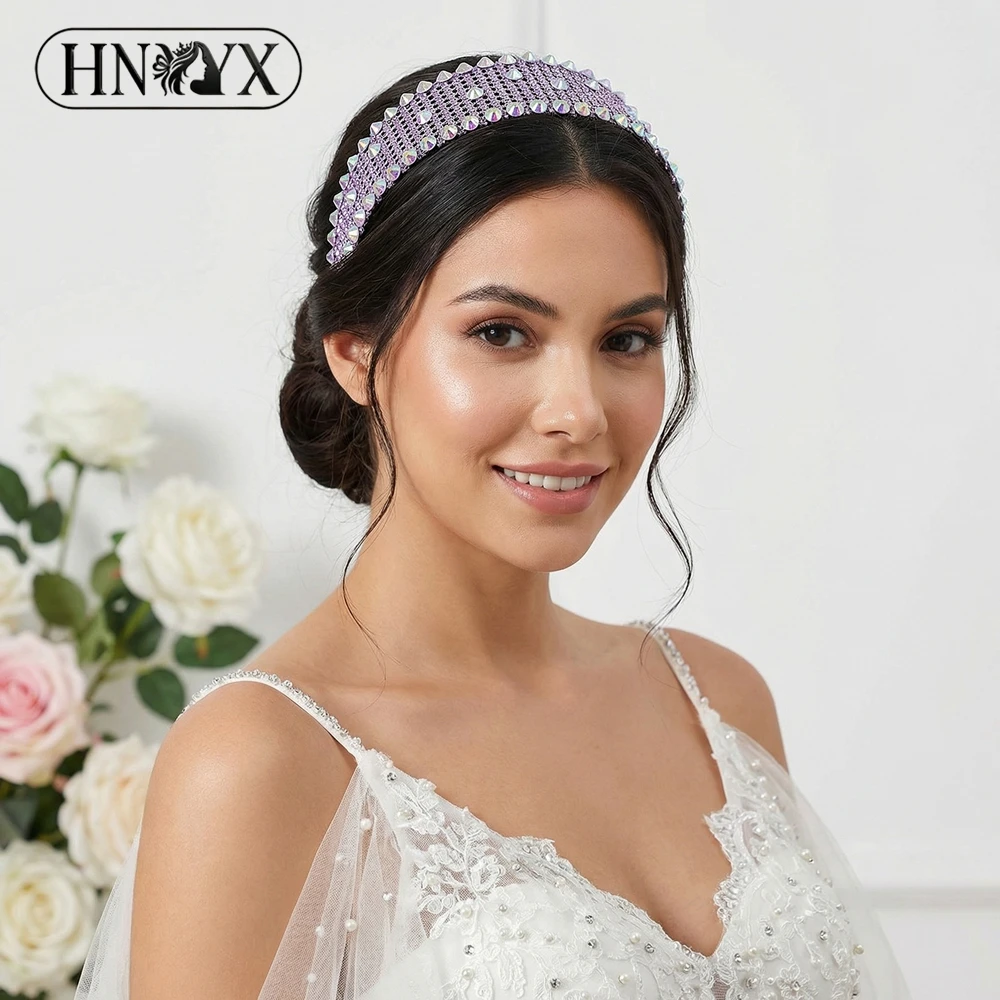 

HNYYX Trendy Rhinestone Wide Head Hoop Women Bridal Bridesmaid Headband Party Wedding Prom Hair Accessory YXA84
