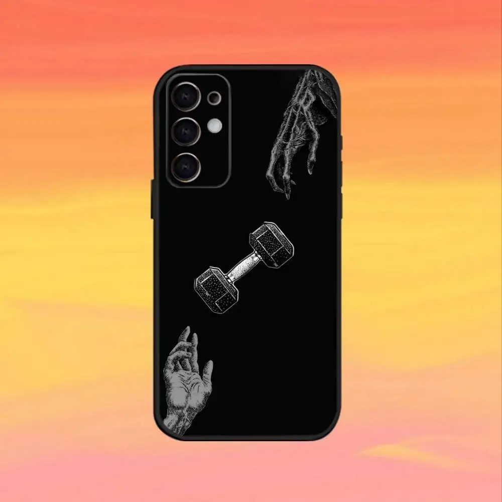 Casing Ponsel Bodybuilding G-Gym Fitness Untuk Samsung S25,S24,S21,S22,S23,S30,Ultra,S20,Plus,Fe,Note,5G Hitam