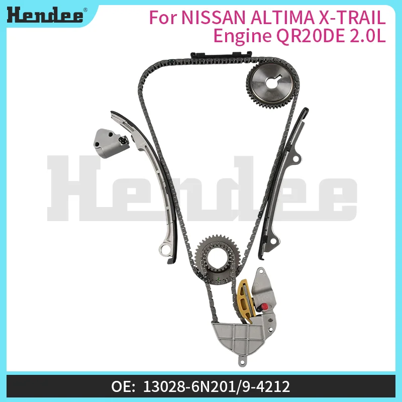 

Комплект цепи ГРМ для двигателя NISSAN ALTIMA X-TRAIL QR20DE 2.0L, Автозапчасти OE: 13028-6N201/9-4212, 13028-6N211/9-4213