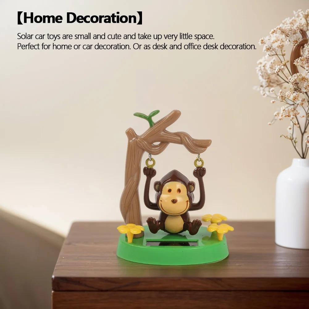 Juguete de Mono Bailarín Solar, Mono Columpio con Energía Solar, Adorable Figura Decorativa para el Tablero del Automóvil, para Decoración Interior del Vehículo