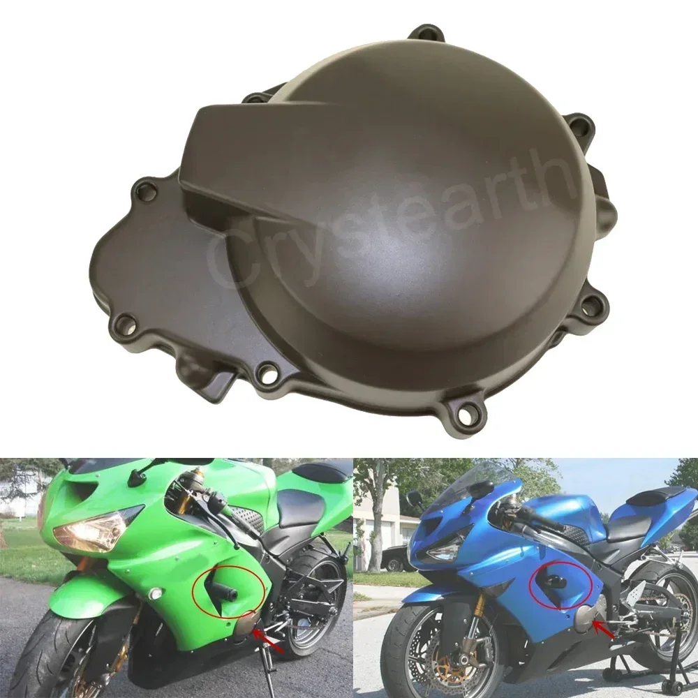 Motorcycle Aluminum Left Engine Stator Cover Crankcase Crank Case For Kawasaki Ninja ZX 6R ZX6R ZX-6R 2005-2006 ZX636 ZX-636