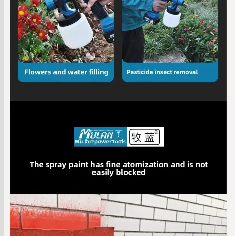 

Электрический пистолет-распылитель 110 В/220 В, мощный небольшой распылитель латексной краски с литиевой батареей для покрытия ER