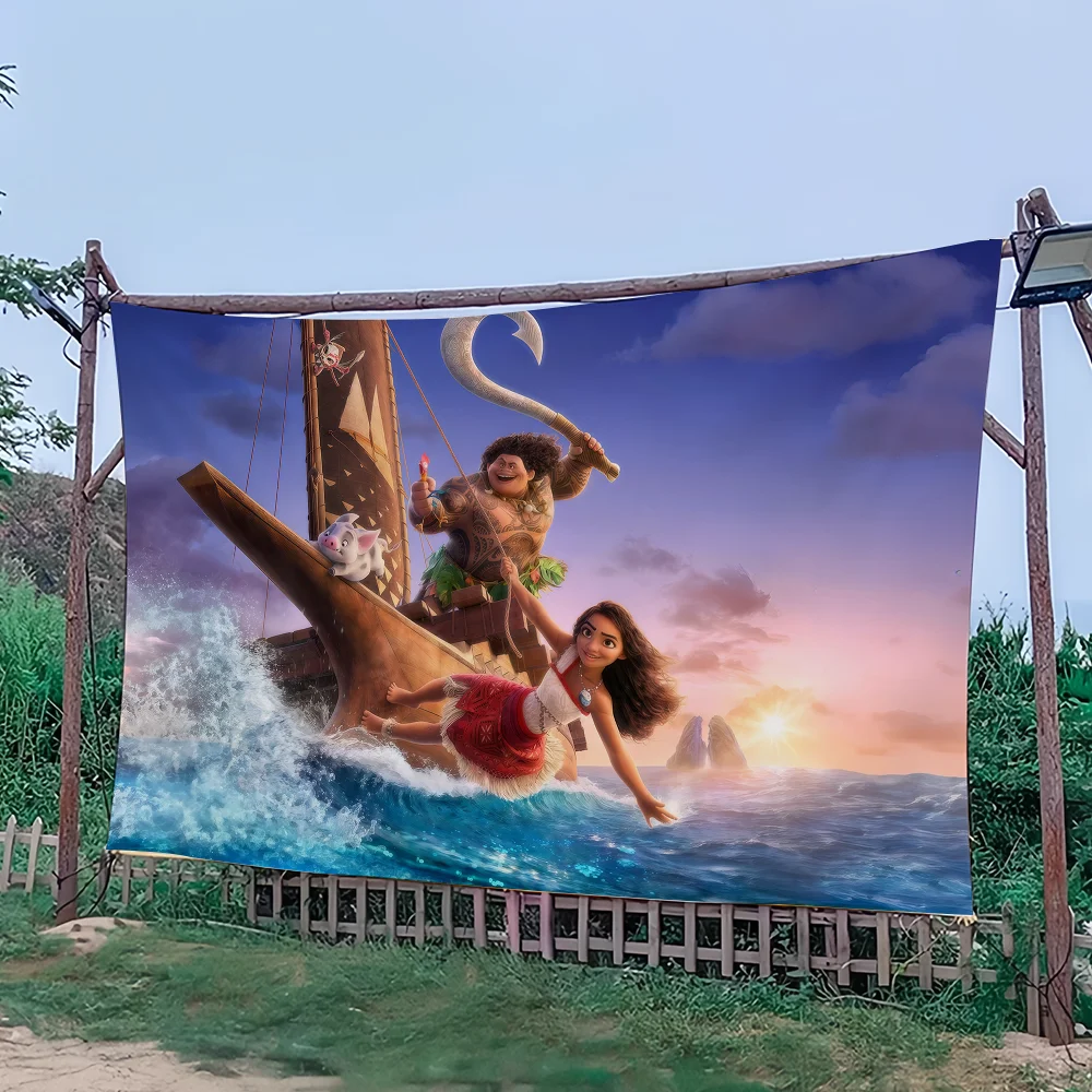 كارتون لطيف M-Moana 2026 Q العلم الديكور في الهواء الطلق نزهة حفلة الفن معلقة المنزل التخييم لافتة الحفلات أفضل الأسعار ضرب المنتج