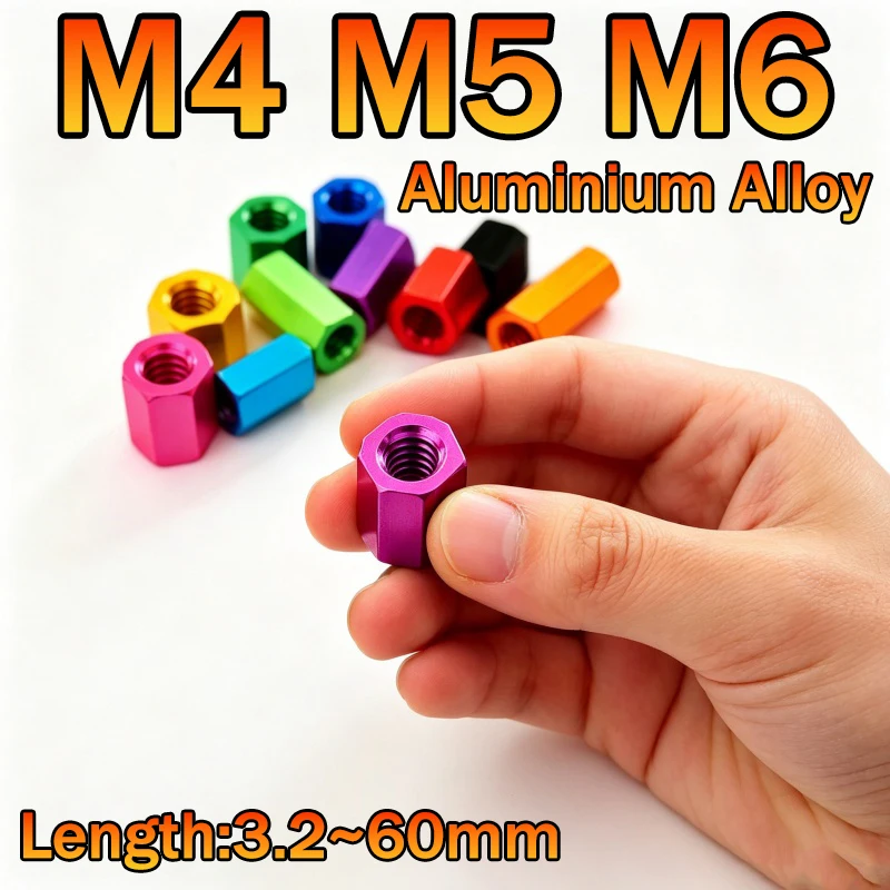 M4 M5 M6 Aluminum Hex Standoff Spacer Hexagon Stud Screw Nut Female Threaded Sleeving Double Pass Hex Column Pillars for RC Part
