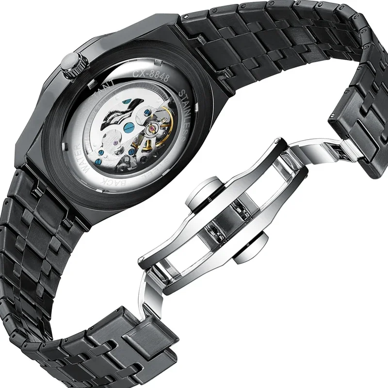 ساعة ميكانيكية مخصصة للصور للرجال طباعة صورة شعار على الطلب ساعة اليد 2022 رواج الصالة الرياضية الإبداعية لتقوم بها بنفسك ساعة أوتوماتيكية #3