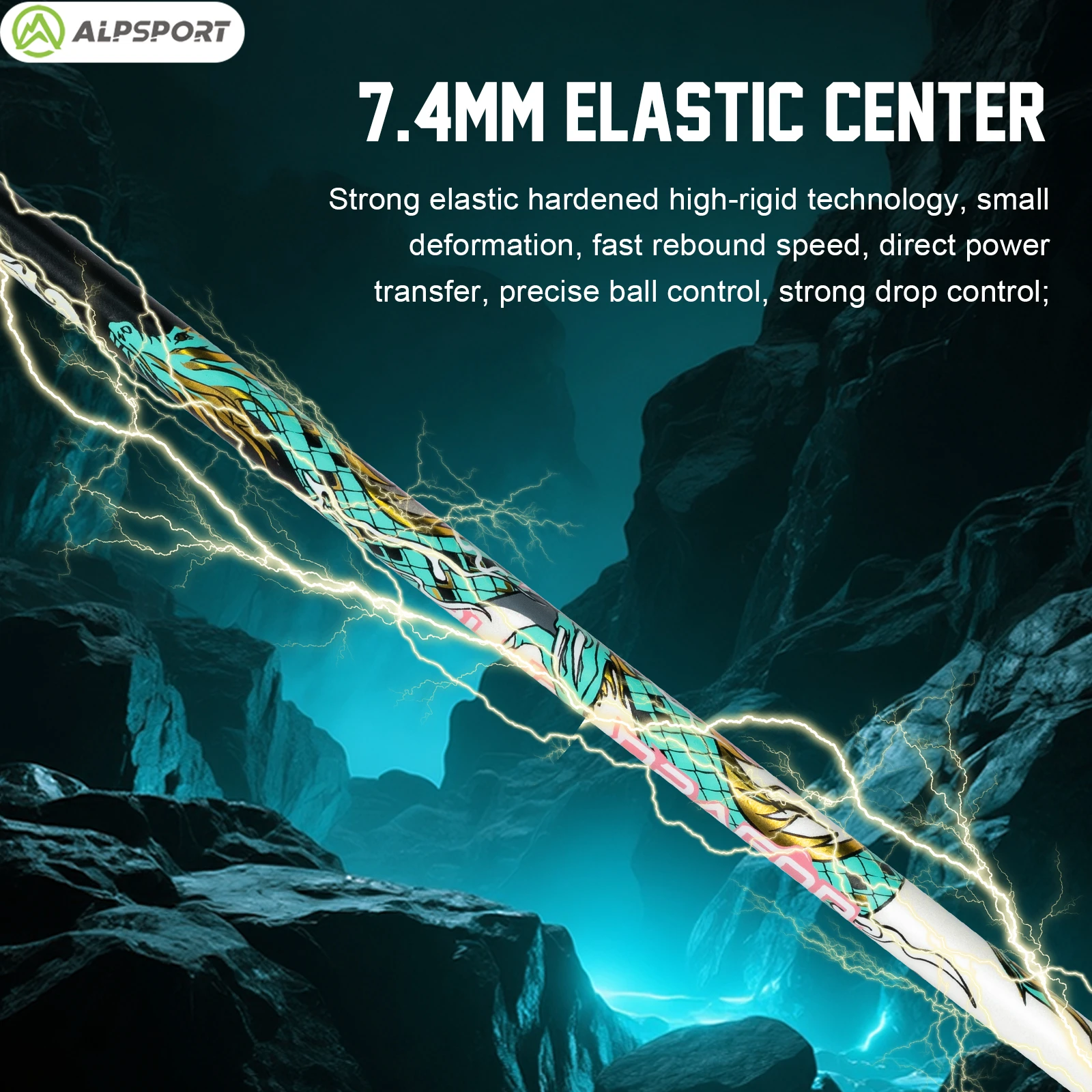 ALPSPORT 【التنين الأزرق】 5U 75 جرام إطار من ألياف الكربون مضرب كرة الريشة الهجومي والدفاع معدات رياضية خارجية شحن مجاني #3