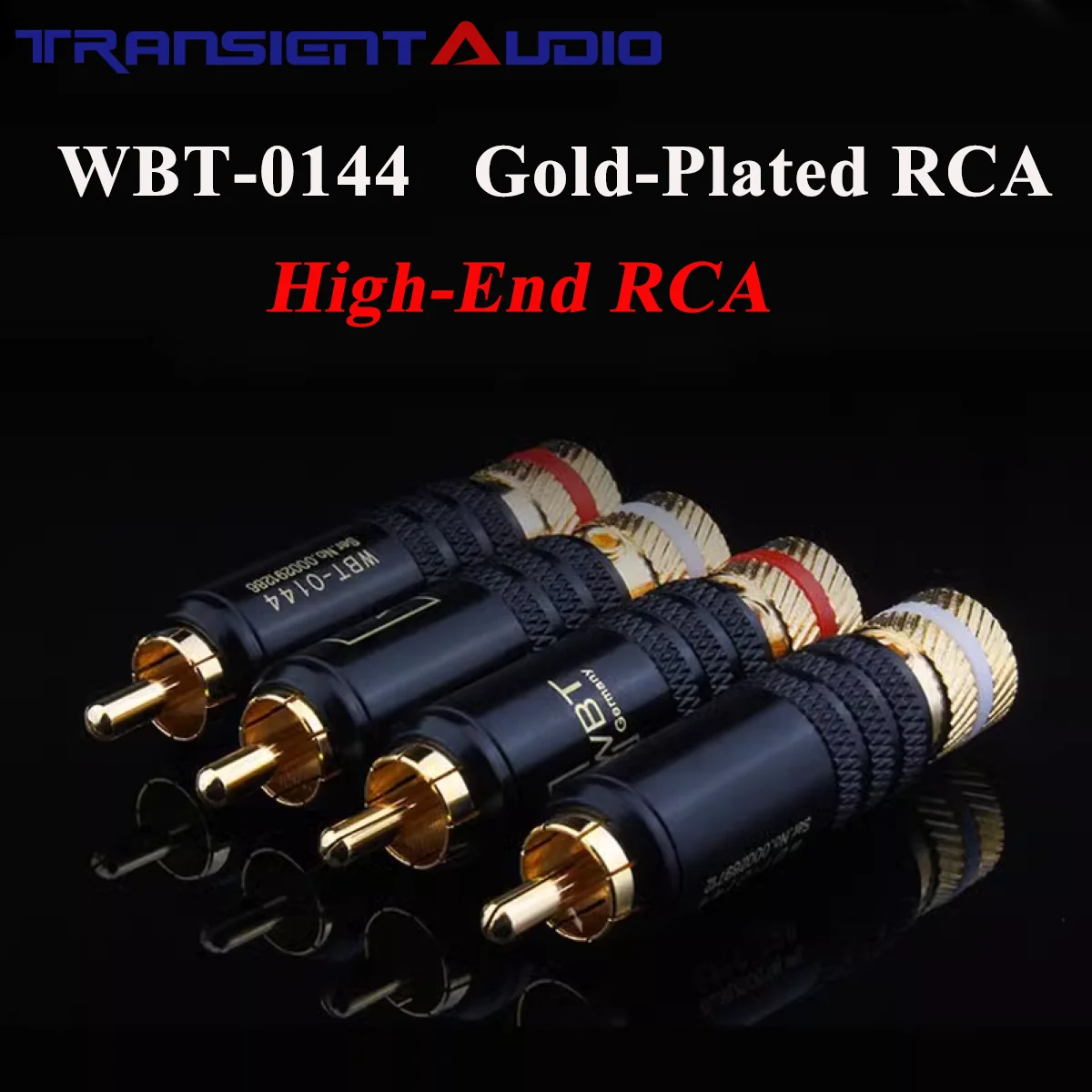 TRANSIENTHI-FIAUDIO 4pcs HIFI High Quality DIY Pure Copper with Gold Plating, Audio Amplifier RCA Connector Plug