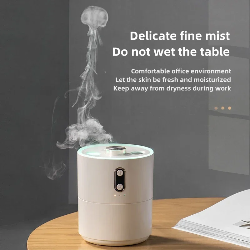 Dual Nozzle Heavy Fog Humidifier 450ml Jellyfish USB Electric Ultrasonic Air Humidifier