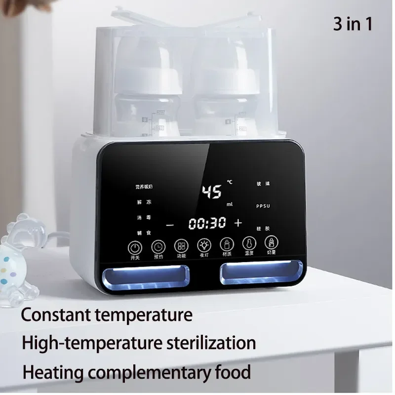 Sterilizer Steriliser Double Bottle Warmer for Breast Milk Newborn Baby Feeding Bottle Warmer