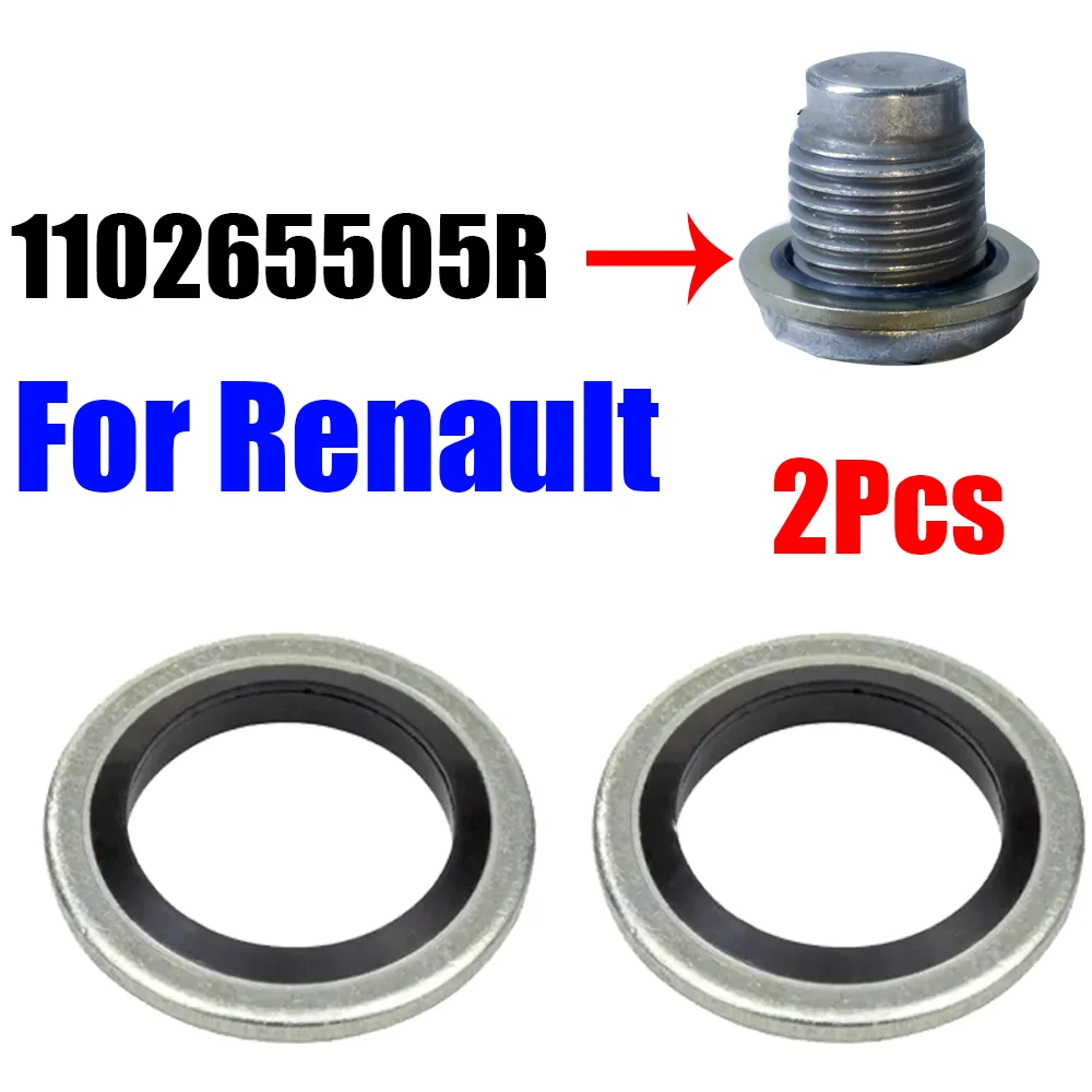 2X Korek spustowy miski olejowej samochodowej Pierścienie uszczelniające Podkładka 110265505 R Do Renault Clio Duster Espace Fluence Logan Megane Avantime Dokker