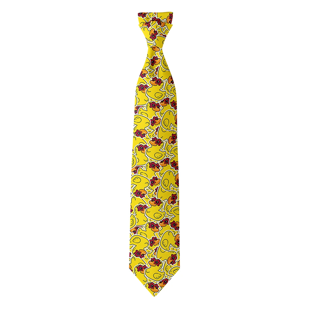 Cartoon Duck Necktie Men Women 8cm Wide Polyester Shirt Suit Accessories Party Wedding Casual Adult Tie Birthday Gift