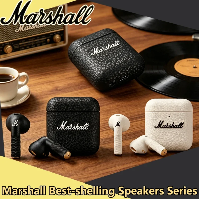 Marshall MINOR III True Wireless Bluetooth Earphones Long Range Outdoor Festival Gift Black Active Noise Reduction TWS Earphones