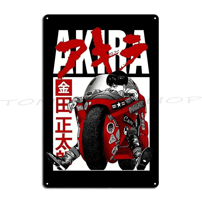 Shotaro Kaneda Akira And His Bike Metal Signs Design Pub Wall Decor Mural Party Customized  Tin Sign Poster