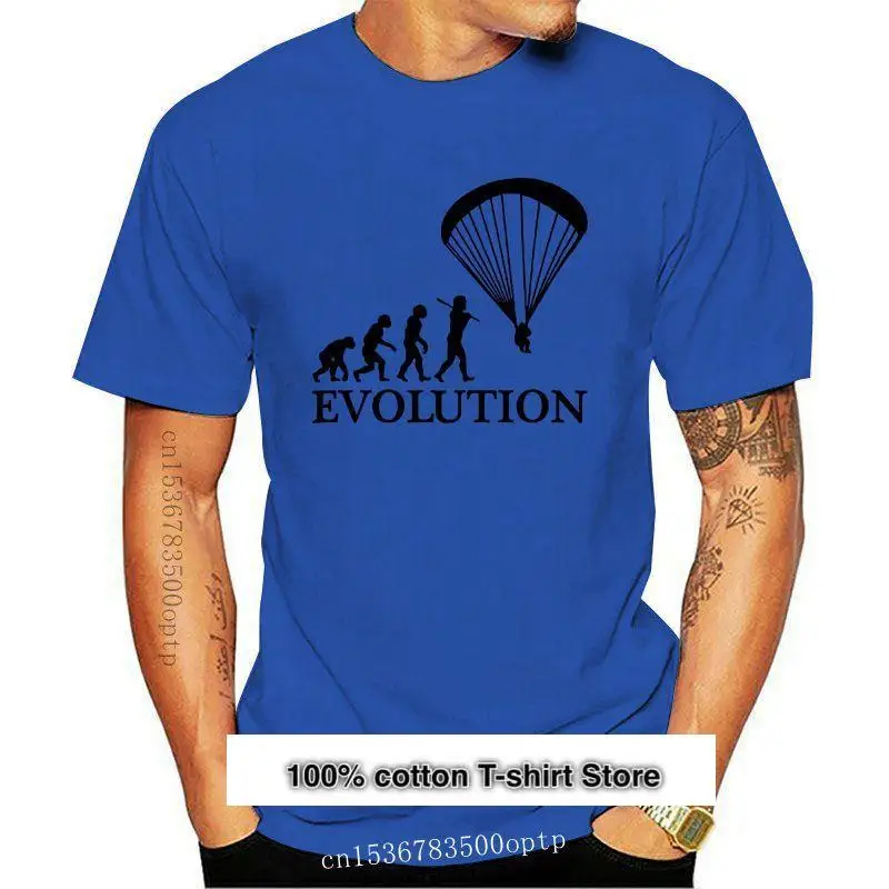 Diseño de parapente de la evolución de hombre para hombre Camiseta Tee el mejor regalo algodón camiseta a medida camisa