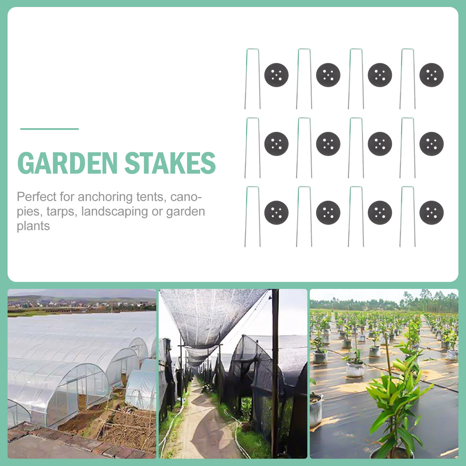 

25Sets Gardening Ground Pegs U-Shaped Metal Stakes for Lawn Fixing Tent Canopy Anchors Artificial Grass Outdoor Use