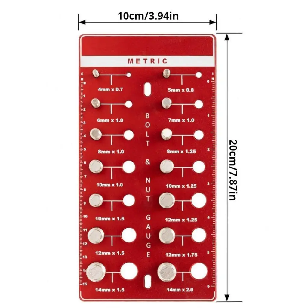 Thread Checker Thread Gauge Metric Quick Measurement High Aluminum Alloy Bolt Size Tool